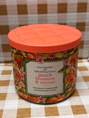 NEW B&BW x Vera Bradley Peach Blossom and Nectar 3 wick candle